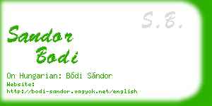 sandor bodi business card