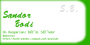 sandor bodi business card